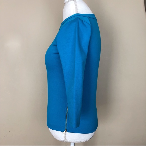 Ann Taylor Blue Side Zipper Top, Size: XS Petite - Picture 5 of 8